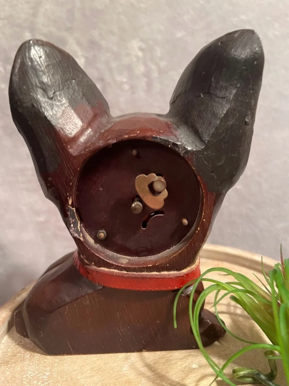 Antique Oswald German googly eye clock French bulldog - Picture 6 of 10
